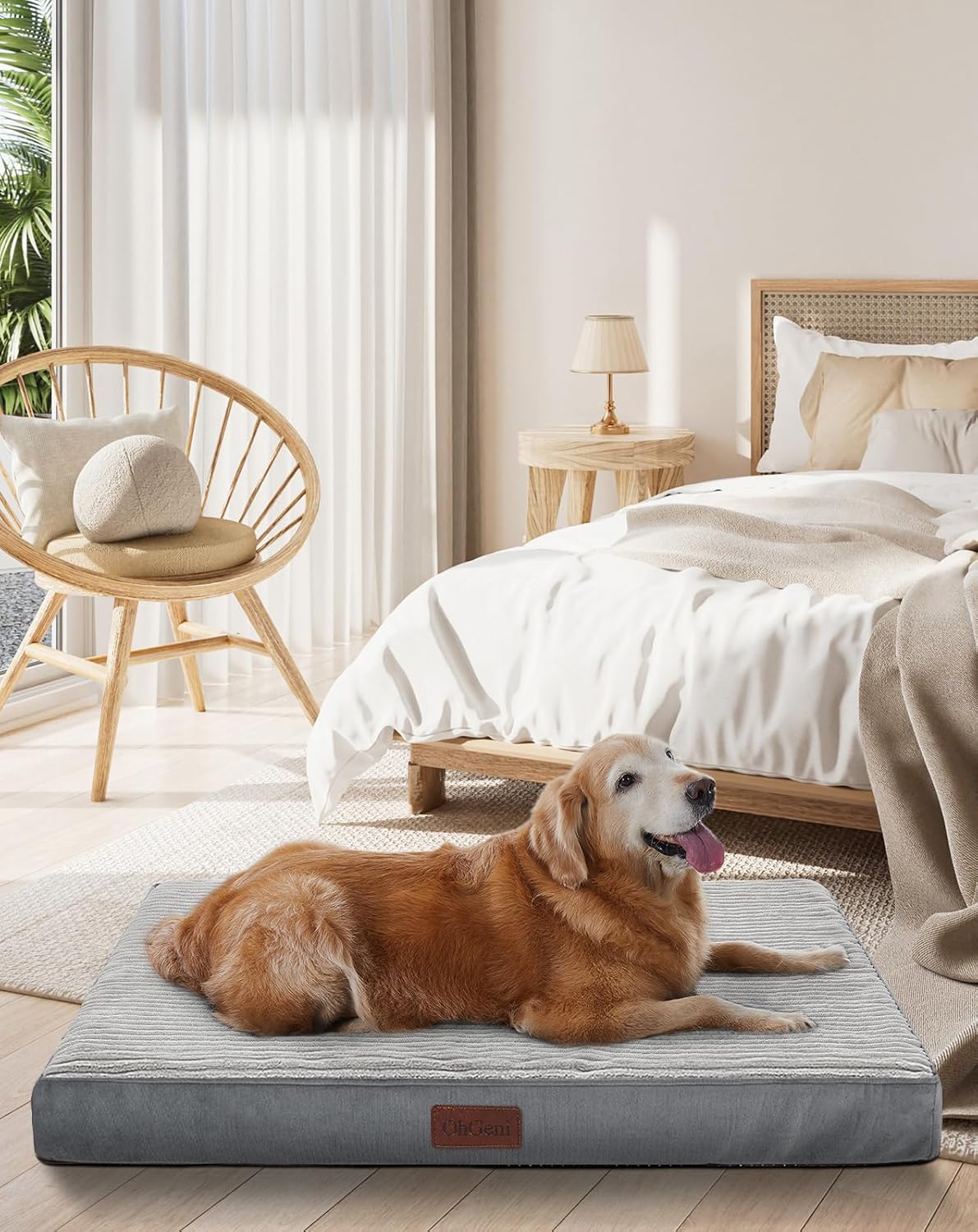 OhGeni 35 Inch Orthopedic Waterproof dog bed